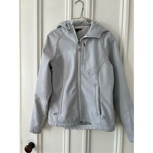 Kirkland light gray soft shell hoodie jacket S